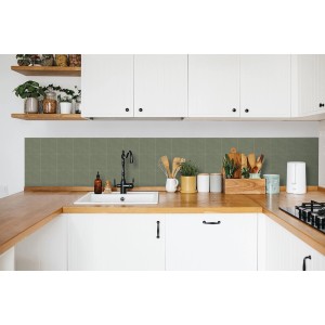 d-c-fix Wandfliesen Wall Tiles, 6er-Set, 15x15 cm, Olive, als Fliesenspiegel in Küche.