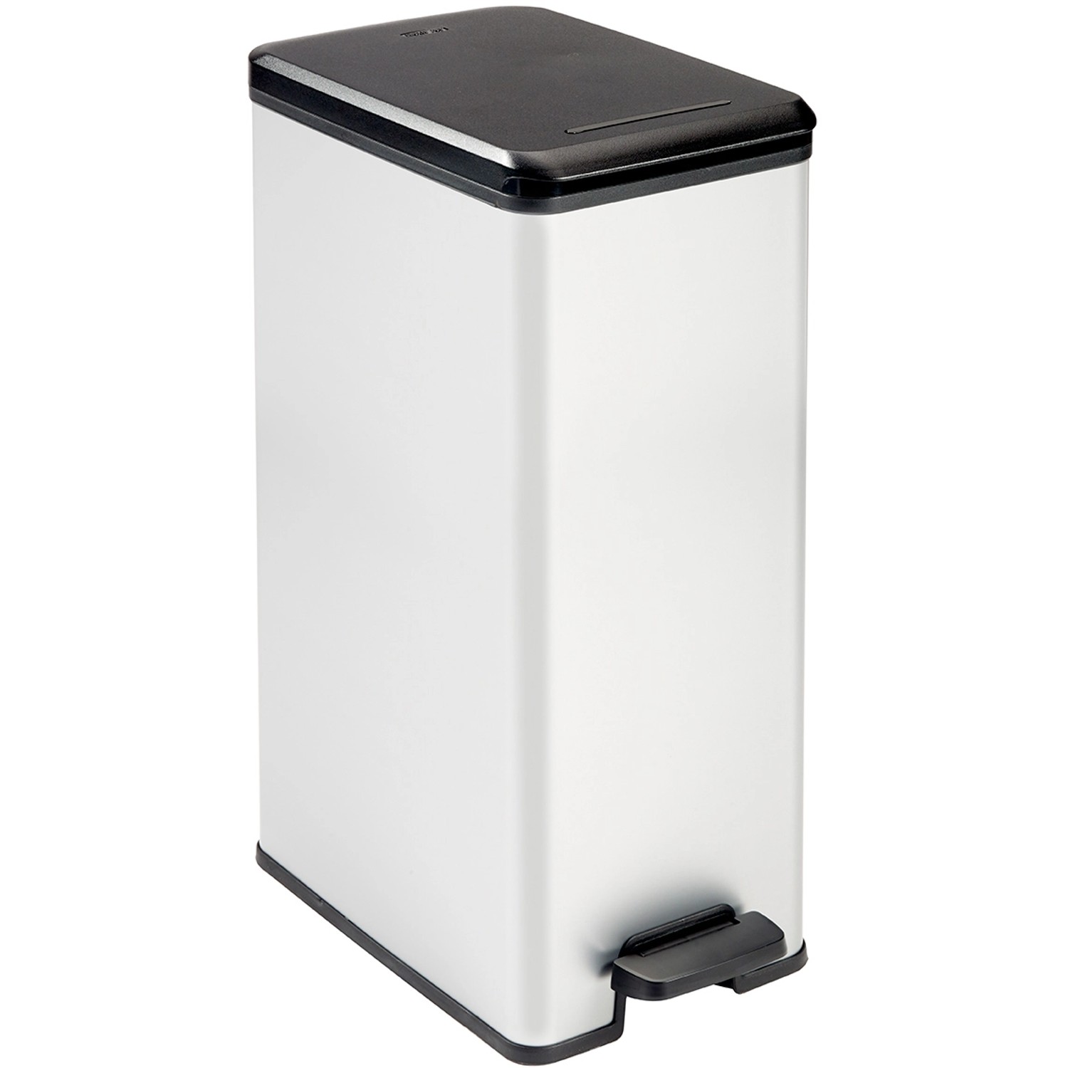 Curver Deco Slim Bin Mülleimer 40 l mit Fußpedal Silber metallic günstig online kaufen