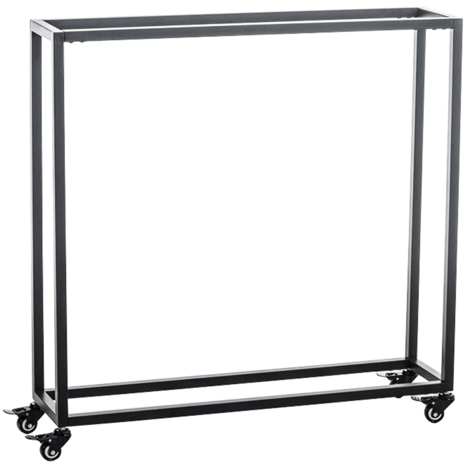 DELUKE Kaminholzregal Innen Metall BETTA Mit Rollen 25x100x100 Brennholzregal Innen Kaminholzständer Feuerholzregal Wohnzimmer