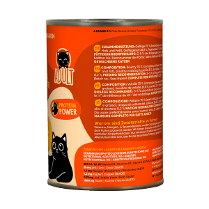 Lucky Lou Katzen-Nassfutter Adult Geflügel, 400g Dose für ausgewachsene Katzen.