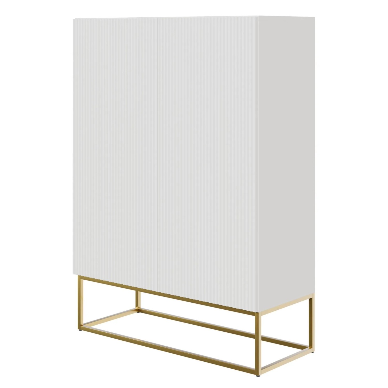 Selsey Highboard Veldio 90 cm Weiß mit Goldenen Beinen