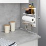 Wenko Küchenregal Magna, weißes Magnetregal mit Küchenrolle, Gewürzen und Handtuch an Kühlschrank
