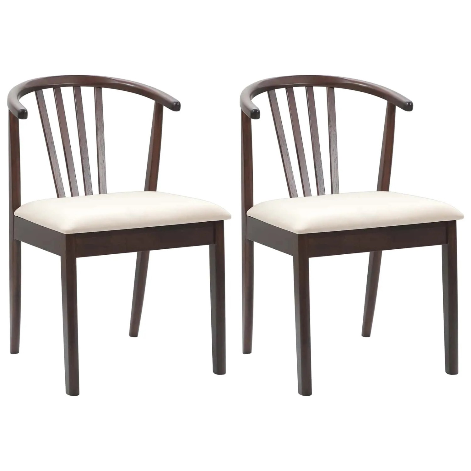 vidaXL Esszimmerstuhl 2 Stk Hellbraun und Hell Solides Gummiholz 42020393 günstig online kaufen