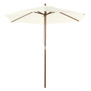 Furnicato Sonnenschirm Bambus Ø 250 Cm Weiß Windfest Balkonschirm