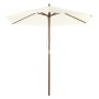 Furnicato Sonnenschirm Bambus Ø 250 Cm Weiß Windfest Balkonschirm