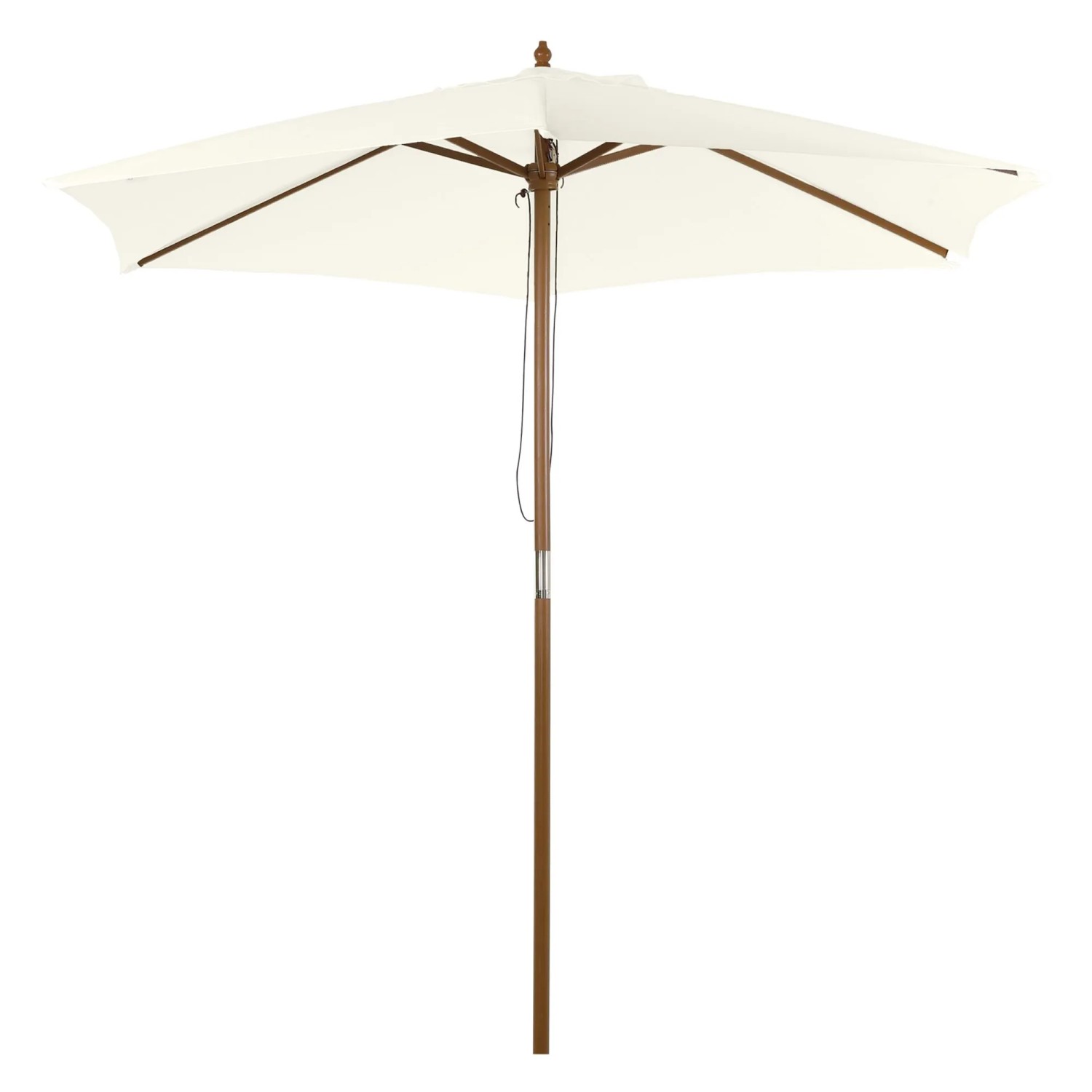 Furnicato Sonnenschirm Bambus Ø 250 Cm Weiß Windfest Balkonschirm