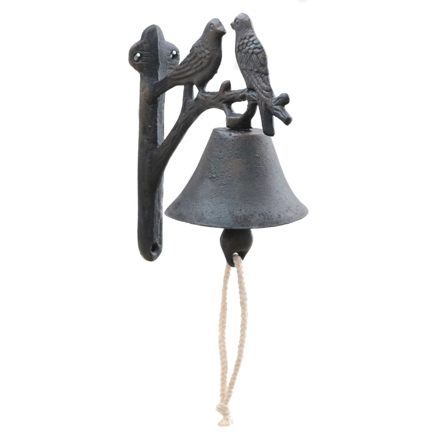 Glocke Vogelpaar Aus Gußeisen - 18cm Wandglocke Für Garten Und Haustür