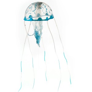Ebi Dekor Qualle, 18 cm, blaue Dekofigur für Aquarien.