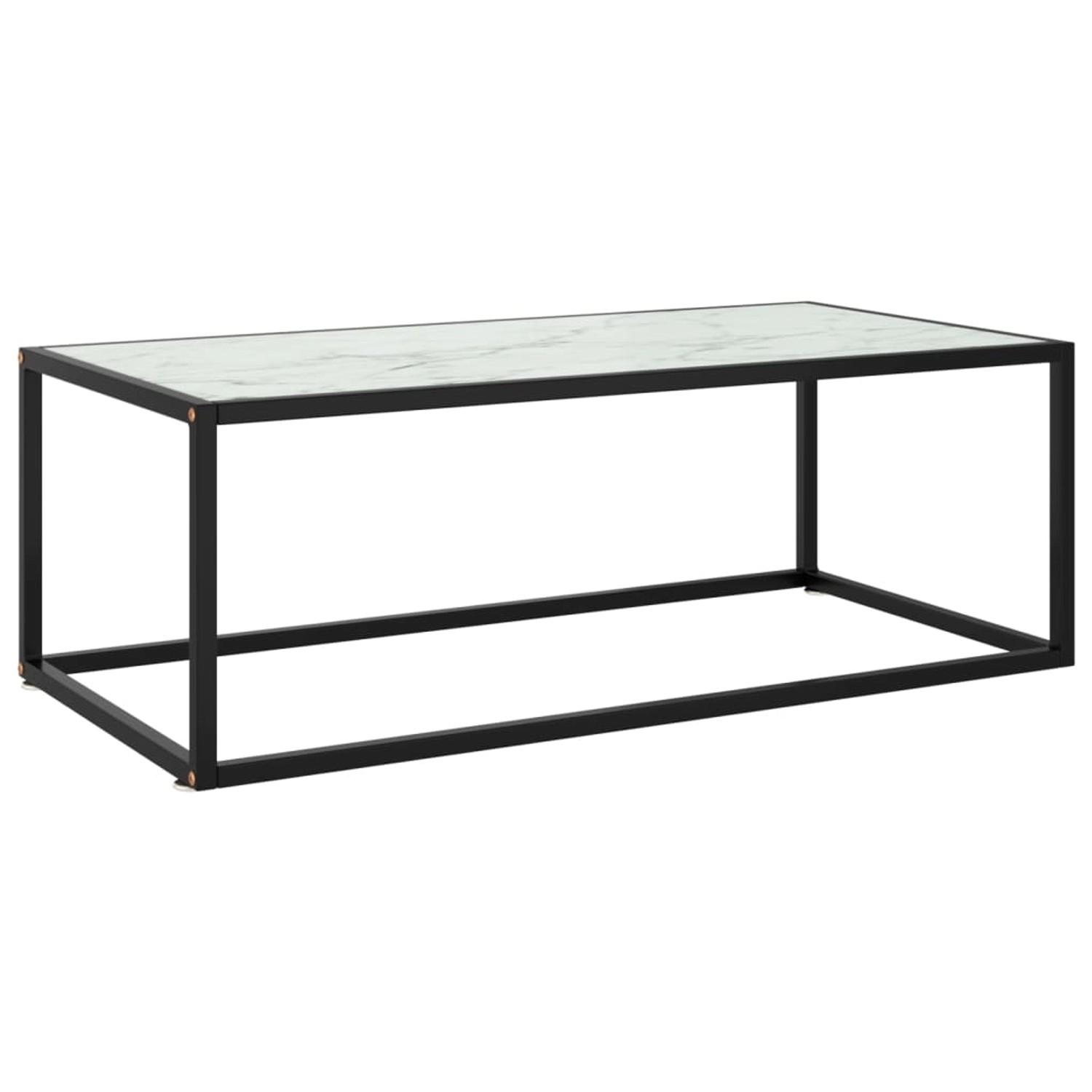 vidaXL Couchtisch Schwarz mit Weißem Glas in Marmor-Optik 100x50x35 cm 3228 günstig online kaufen