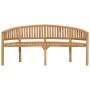 Elegante Bananenbank aus Teak Massivholz, 180 cm breit. Gartenmöbel für Terrasse und Garten.