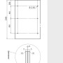 Technische Zeichnung Glasvordach Hagen, Maße 230x90cm, Klarglas, Vordach für Hauseingang.
