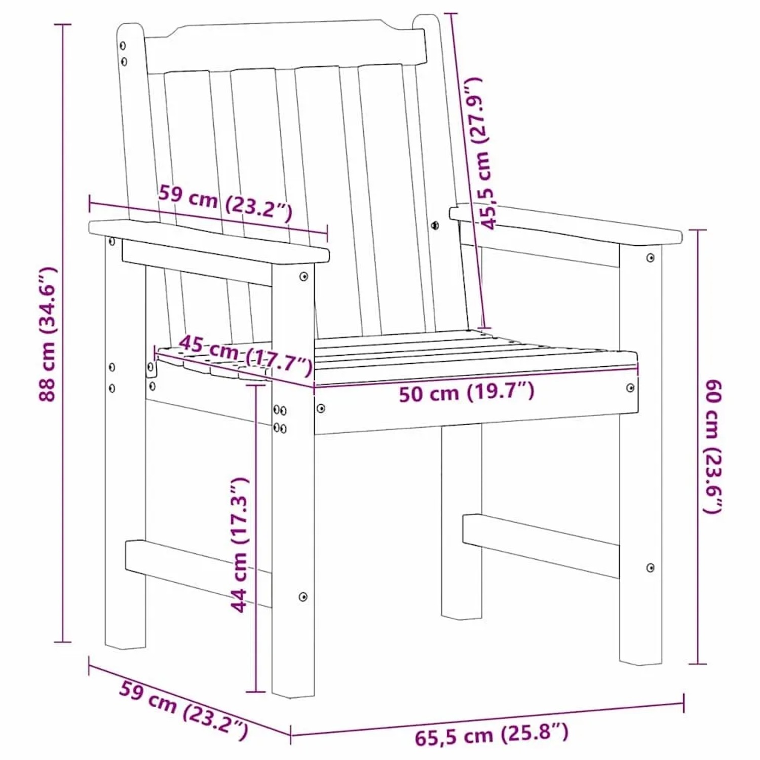 vidaXL Gartenstuhl 6 Stk Hellgrau 65,5 x 59 x 88 cm Polyethylen 3335800_12