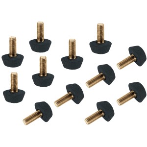 12er Set Fußkappen, schwarz, für Gartenmöbel-Set Lorne. Schützt Möbel und Untergrund.