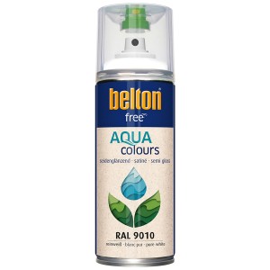Belton Free AQUAcolours Buntlack RAL 9010 Reinweiß, seidenglänzend, 400ml.