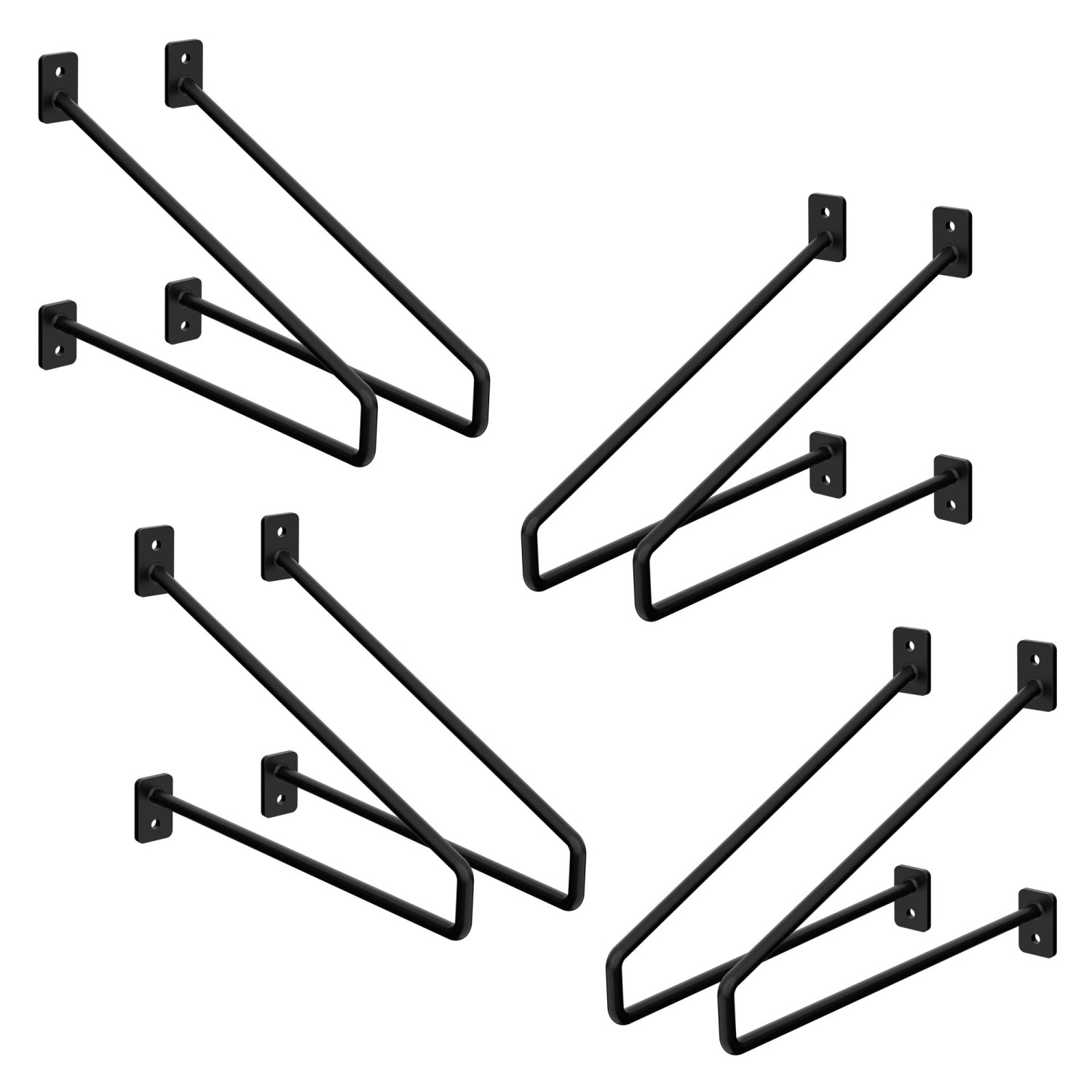 ML-Design 8 Stück Regalhalterung 265 mm Schwarz aus Stahl Haarnadel Schwebe günstig online kaufen