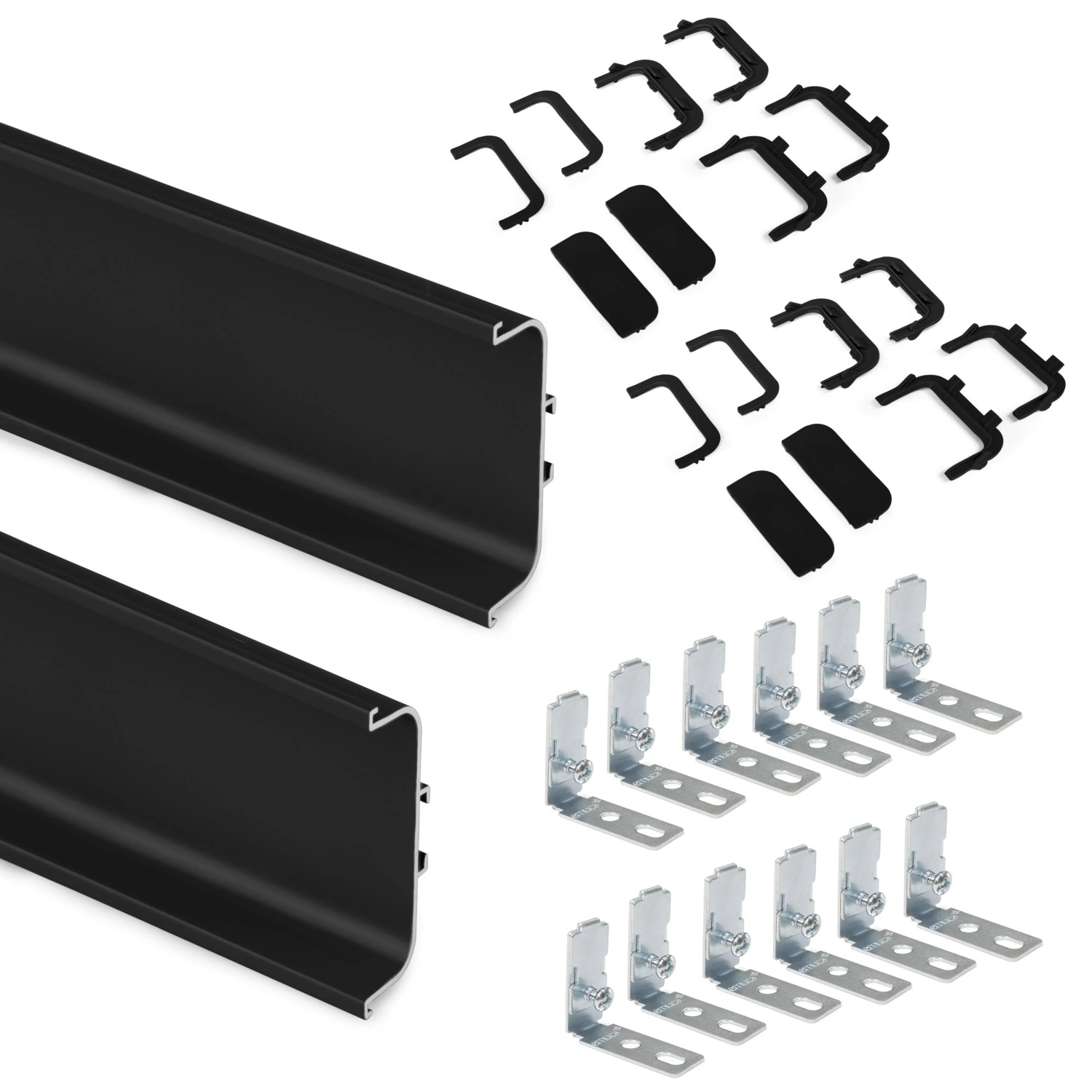 Emuca Lot mit 2 Zentralprofile Gola für Küchenmöbel Länge 2.35 m mit Zubehör Aluminium Weiss Lackiert