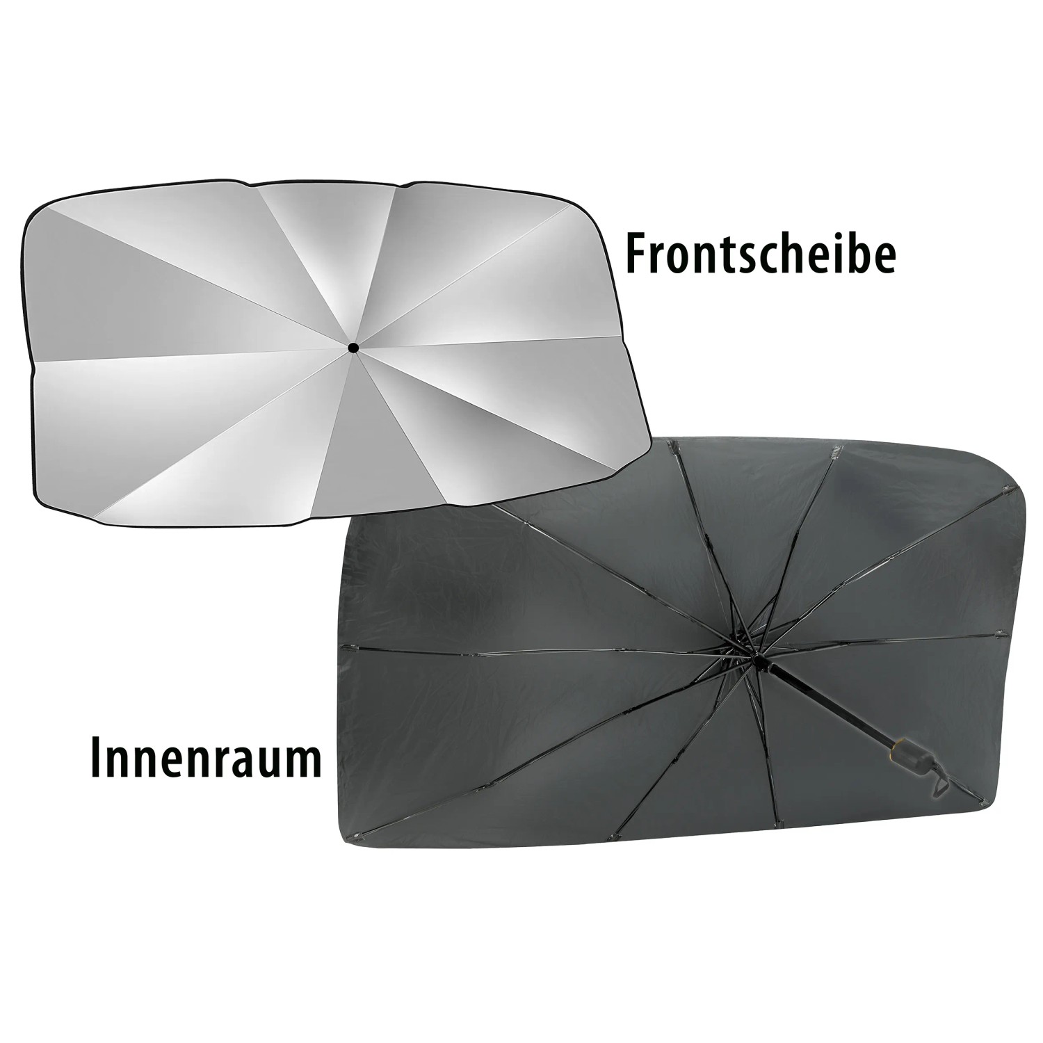 APA Sonnenschirm für Frontscheibe, silberne UV-Reflexion, schwarze Isolierung. Hitzeschutz für Auto.