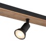 Globo Strahler Drew, 3-flammig, dunkelbraunes Holz, schwarze Spots, 400x60x90 mm.