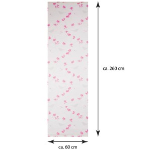 Bestlivings Schiebegardine Elena 3er Set mit Himbeer-Blumenmuster, 60x260cm, für Fensterdekoration.