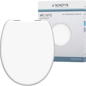 Schütte WC-Sitz White Duroplast mit Absenkautomatik, weiße WC Brille