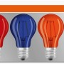 Osram LED-Leuchtmittel E27 Colorbox, 5er-Pack mit farbigen Lampen (Rot, Gelb, Blau, Orange, Grün).