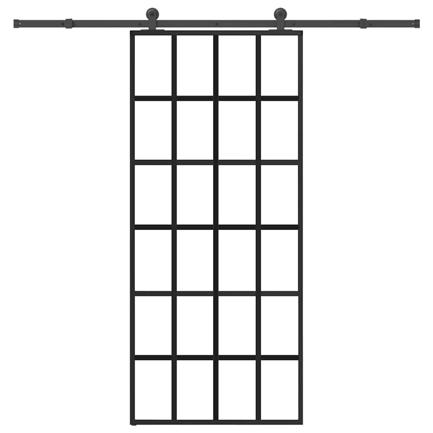 vidaXL Schiebetür mit Beschlag 90x205 cm ESG-Glas & Aluminium 3332855 günstig online kaufen