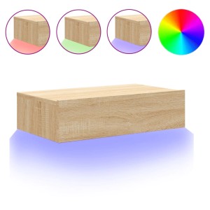 TV-Schrank Sonoma-Eiche mit LED-Beleuchtung, Teil der Wohnwand, 60x35x15,5 cm.