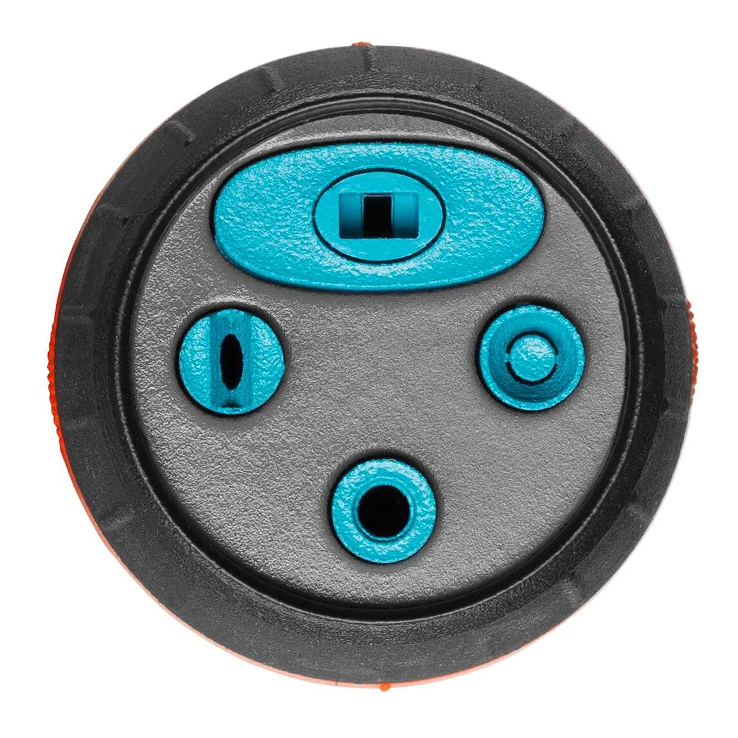 Nahaufnahme der Gardena Comfort Reinigungsspritze ecoPulse™ mit verschiedenen Sprühbildern.