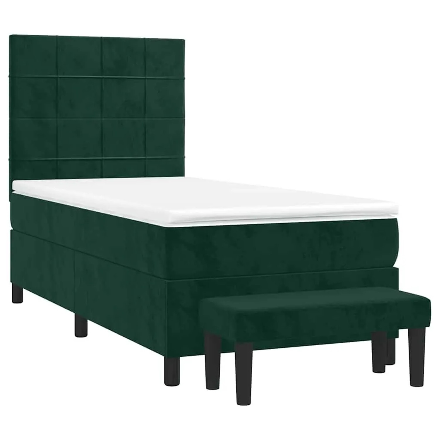 vidaXL Boxspringbett mit Matratze Dunkelgrün 90x190 cm Samt 3137818 günstig online kaufen