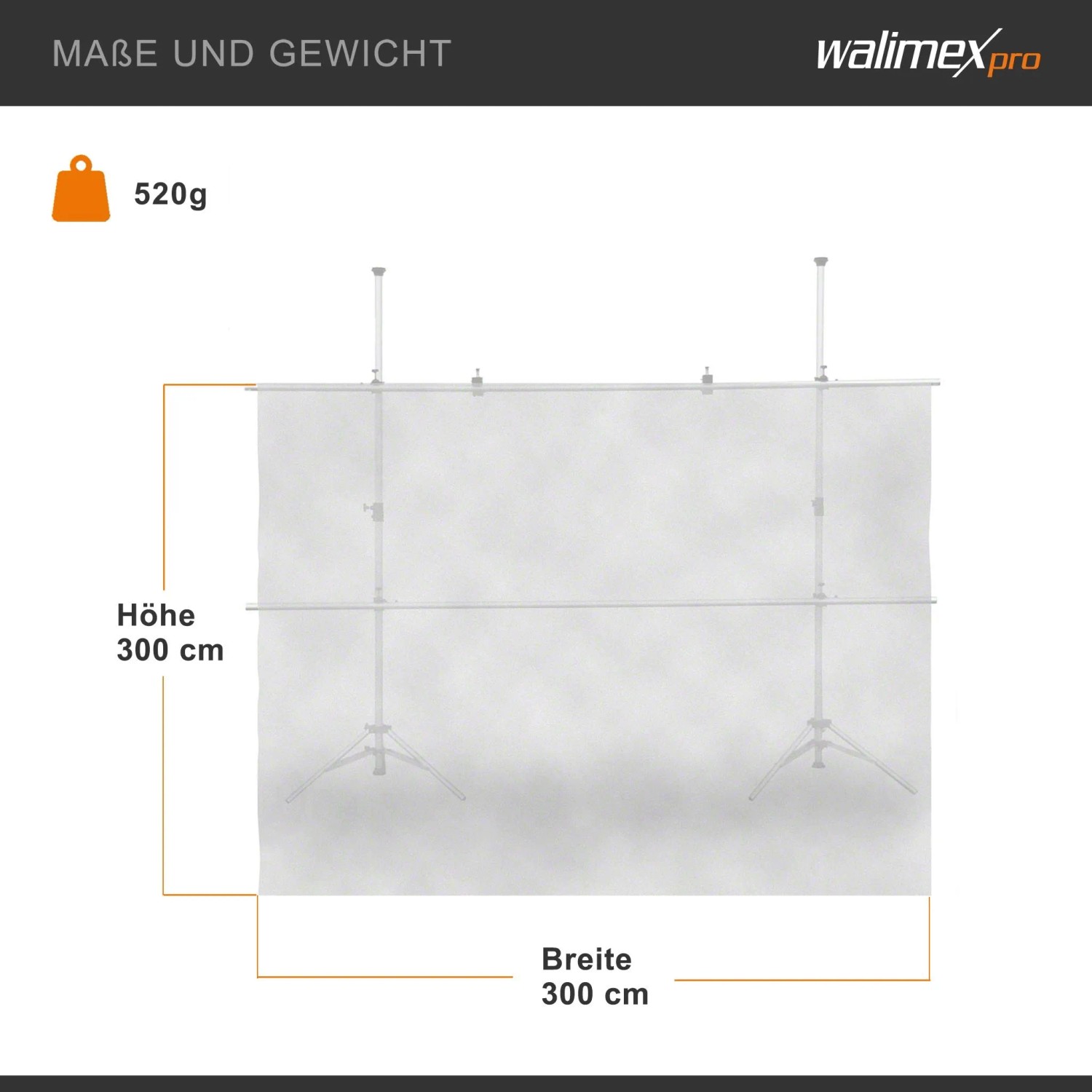 Transparenter Walimex Diffusor Stoff 3x3m (520g) für weiches Licht im Fotostudio. Ideal als Lichtformer & Fotohintergrund.