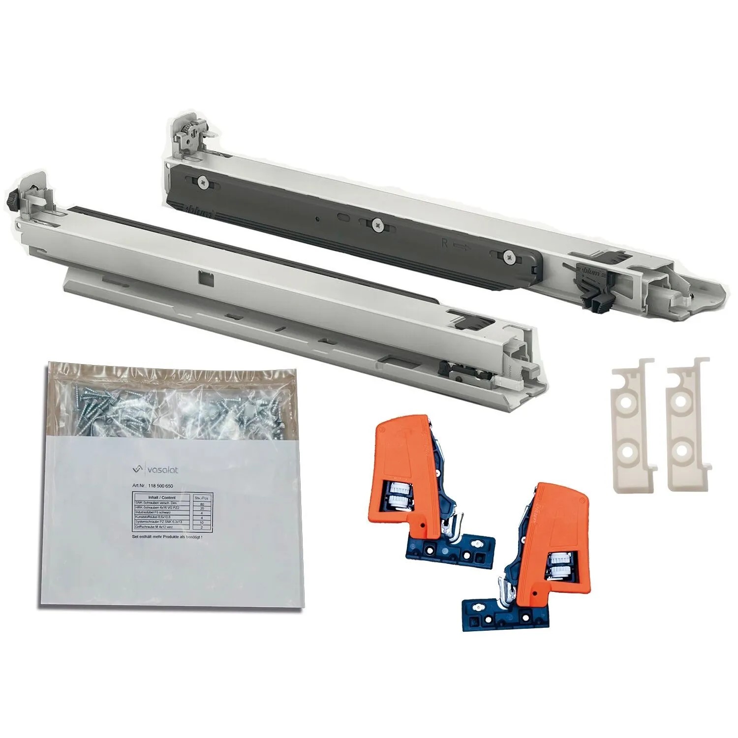 vasalat Set Blum Movento Blumotion S 760H Schubladenschienen Bodenmontage 400 mm 40 kg