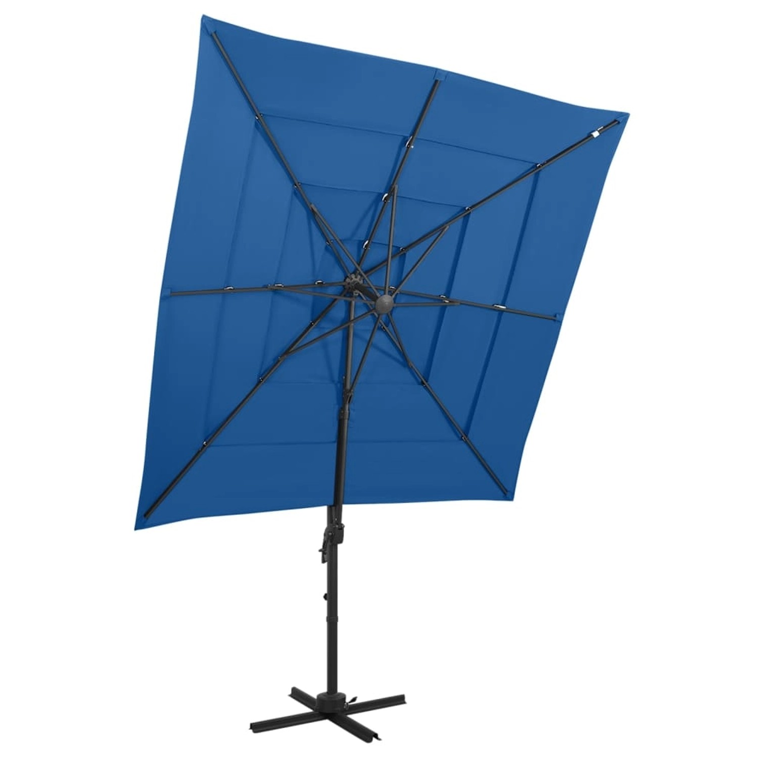 furnicato Sonnenschirm mit Aluminium-Mast 4-lagig Azurblau 250x250 cm günstig online kaufen