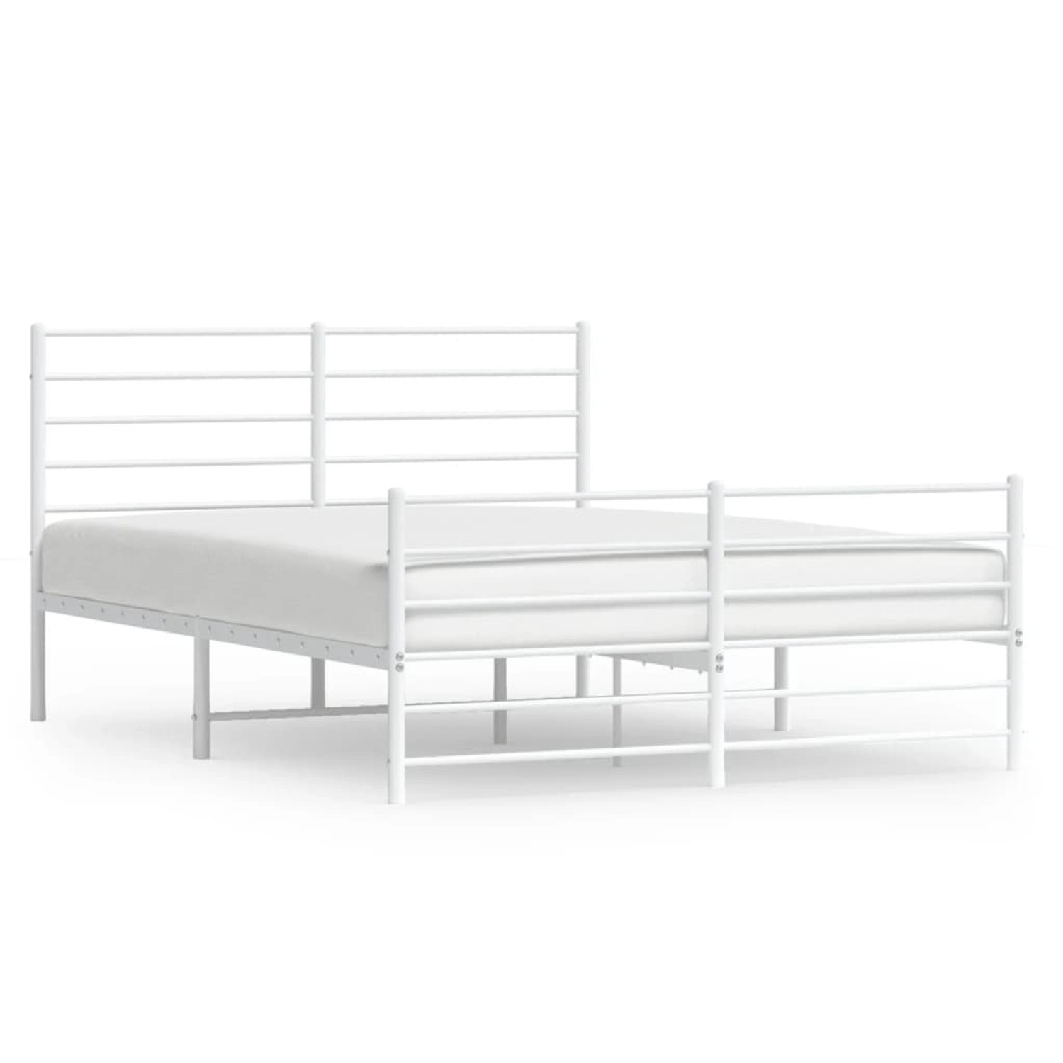 vidaXL Bettgestell mit Kopf- und Fußteil Metall Weiß 160x200 cm Modell 1174 günstig online kaufen