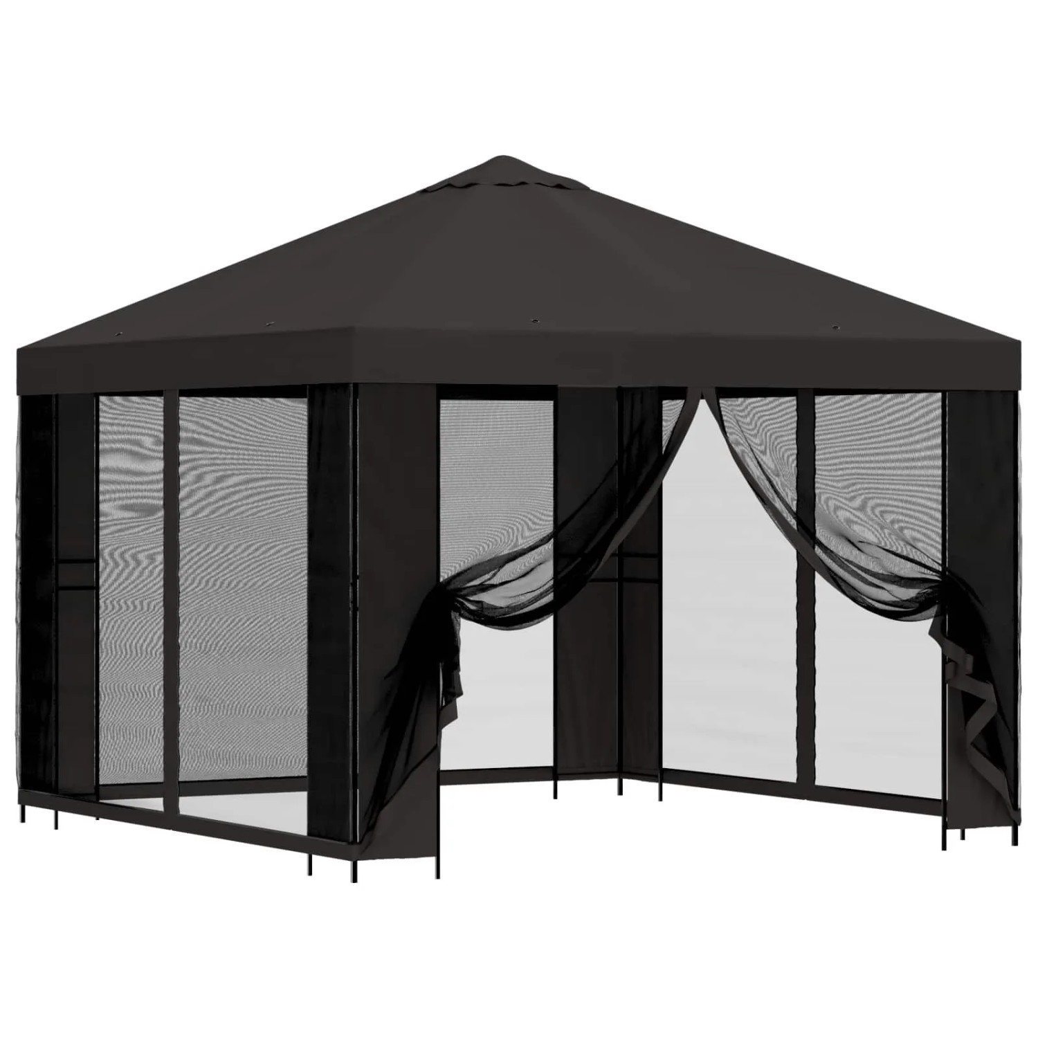 vidaXL Garten Pavillon mit Seitenwänden 3 x 3 m Anthrazit 900363