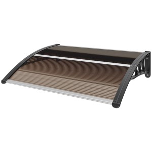 Outsunny Pultvordach in Braun: Wetterfestes Vordach für den Eingangsbereich.