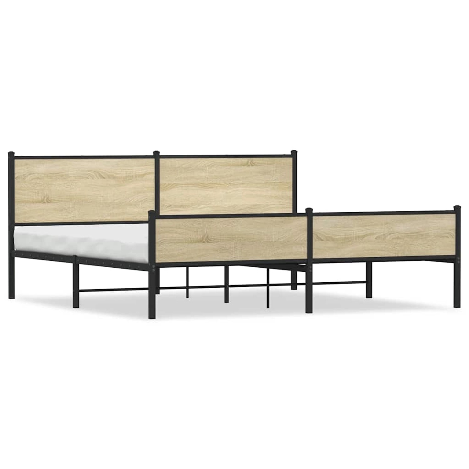 vidaXL Metallbett ohne Matratze Sonoma-Eiche 193x203 cm 3301403 günstig online kaufen