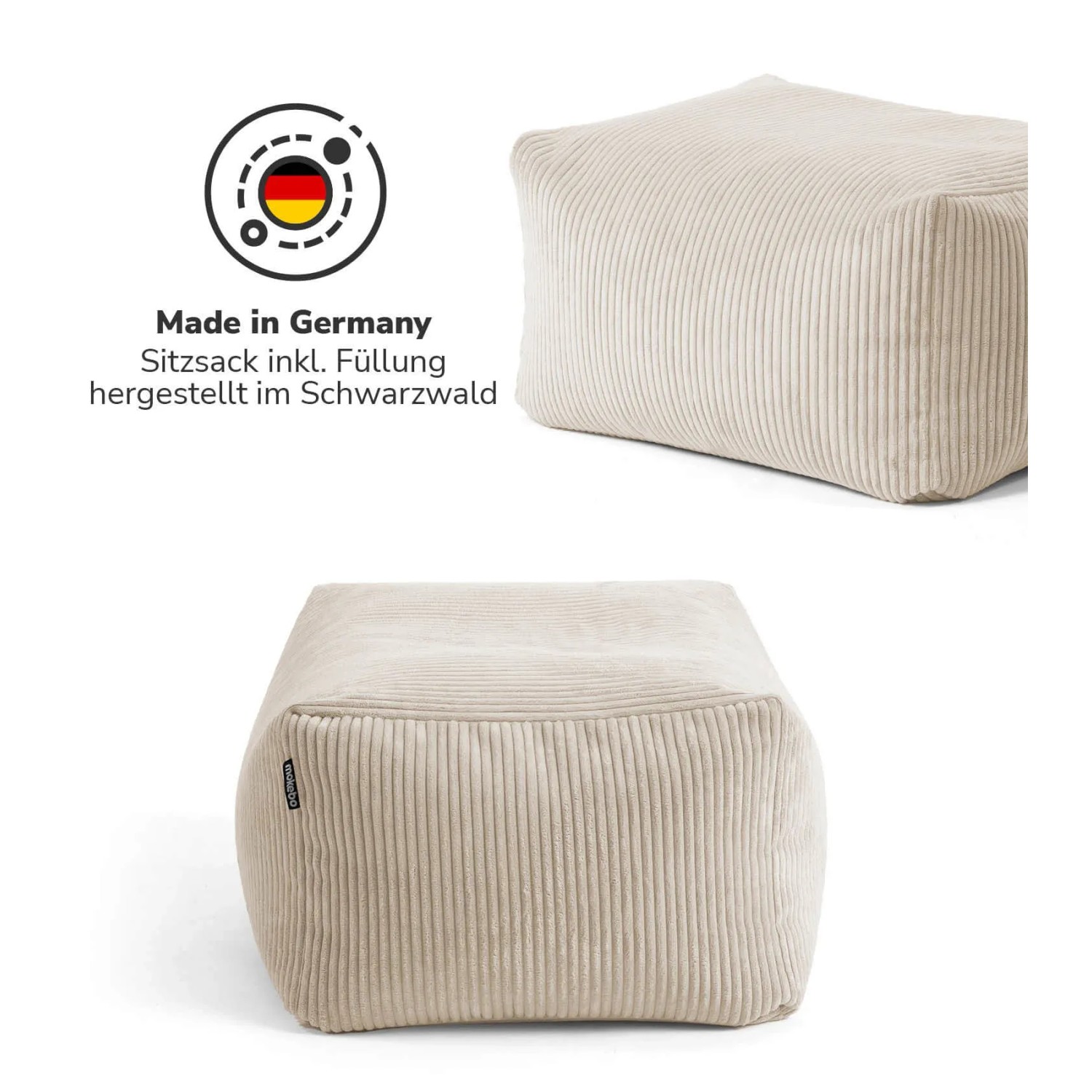 mokebo Sitzhocker Cord Beige für Wohnzimmer kaufen bei OBI