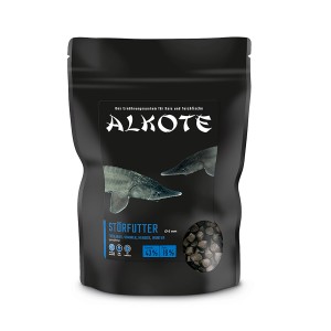 Alkote Fischfutter für Störe, Sticks & Pellets, 750g Packung.