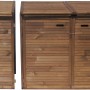 Braune Mülltonnenbox Zusatz aus Kiefernholz für 1 Tonne, erweiterbar.