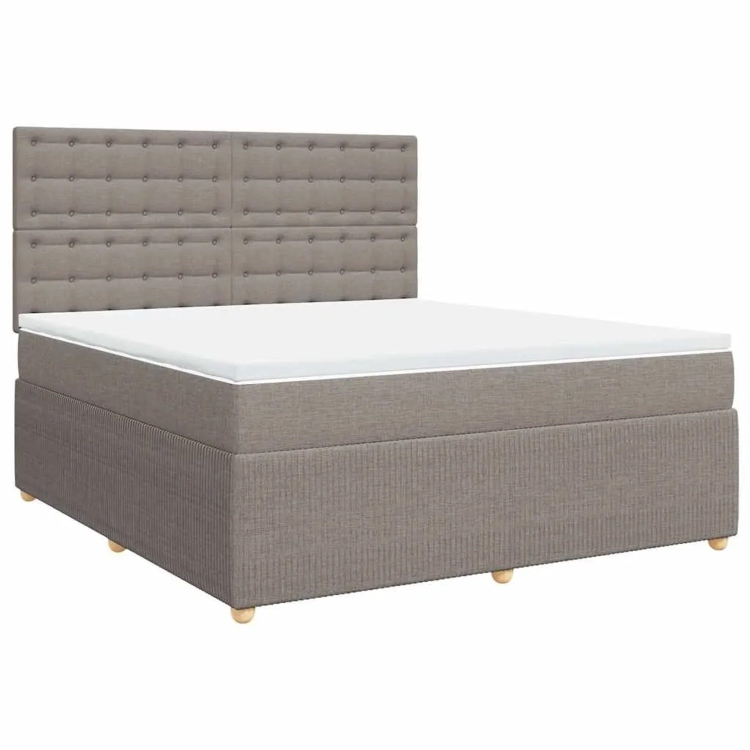 vidaXL Boxspringbett mit Matratze Taupe 180x200 cm Stoff 3294453