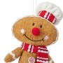 Lebkuchenmann als Weihnachtsdeko: Stofffigur mit Schal und Mütze, braun.