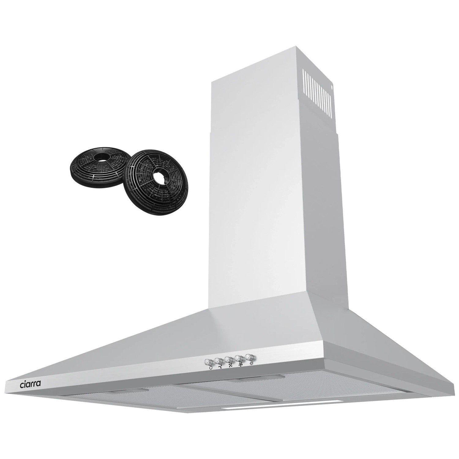CIARRA Wandhaube 60 cm Dunstabzugshaube 404 m³/h 3 Stufen LED Abzugshaube VMS6201