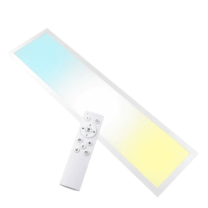 LUXULA LITEQ LED Panel 80x20cm 40W 4400lm UGR19 CCT Dimmbare Büroleuchte Fernbedienung 3000K bis 6500K Warm- Kaltweiß Aufbaupanel Weiß