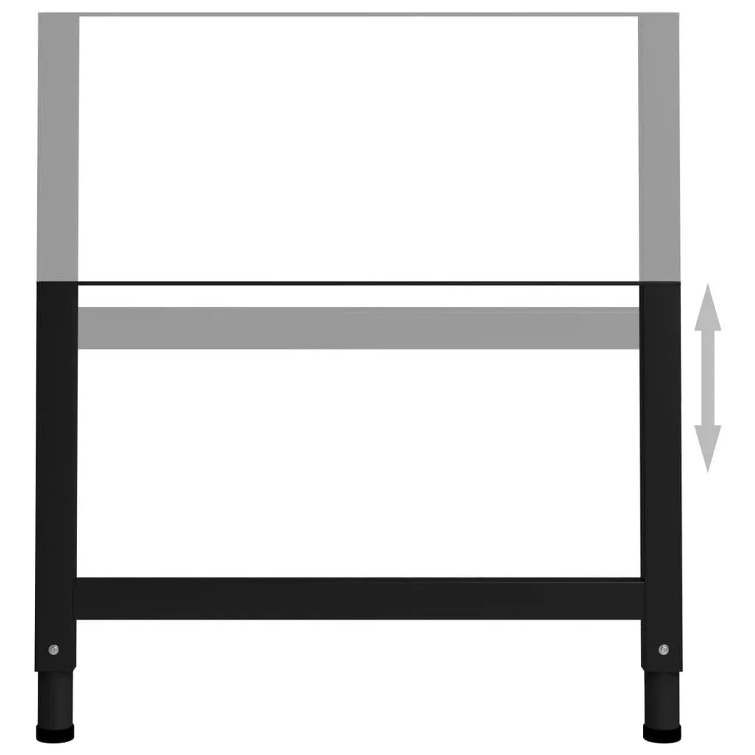 Verstellbares Werkbankgestell Set von vidaXL, Metall, schwarz, höhenverstellbar.