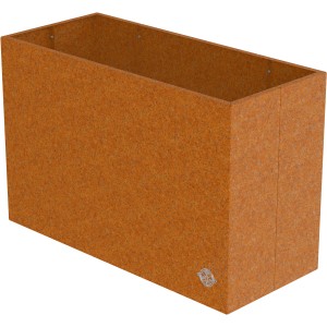 Rechteckiges Eleo Hochbeet Monterosso aus Cortenstahl, 45x90x68 cm, mit Rostpatina.