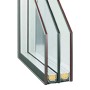 Detailaufnahme der 3-fach VSG-Verglasung der grauen ThermoSpace Prime Palermo Haustür.