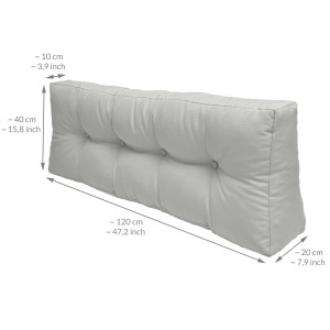 Beautissu Palettenkissen ECO Elements, hellgrau, 1-teilig, für Palettenmöbel. Sitzkissen und Rückenkissen.