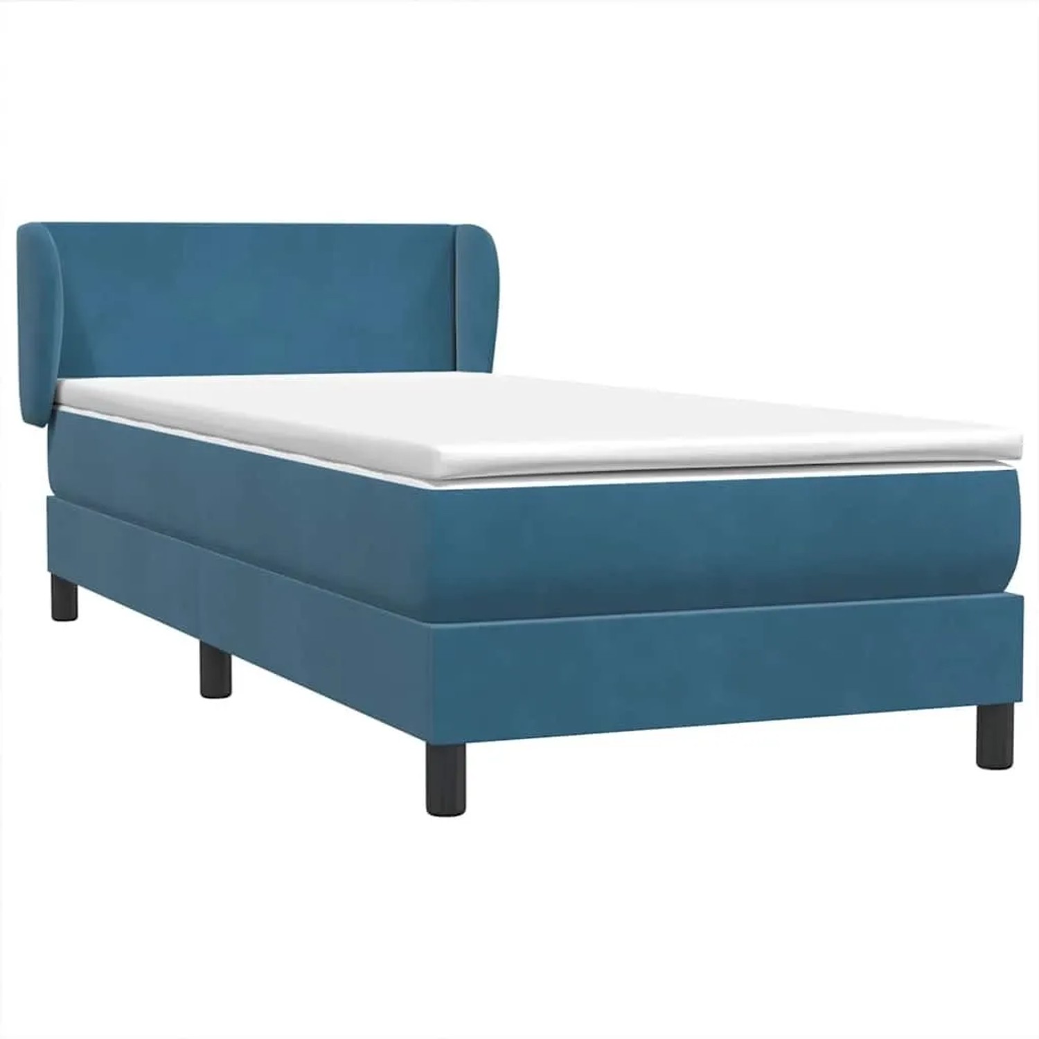 vidaXL Boxspringbett mit Matratze Dunkelblau 80x220 cm Samt 3317383 günstig online kaufen