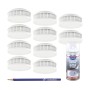vasalat Set: 10 Rauchmelder mit Magnethalterung, Prüfspray und Bleistift