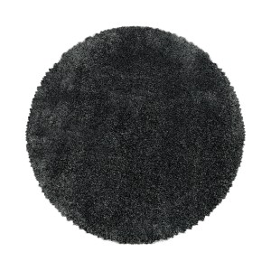 Runder, grauer Hochflorteppich (Ø 120 cm) der Marke Ayyildiz, Modell Fluffy 3500.